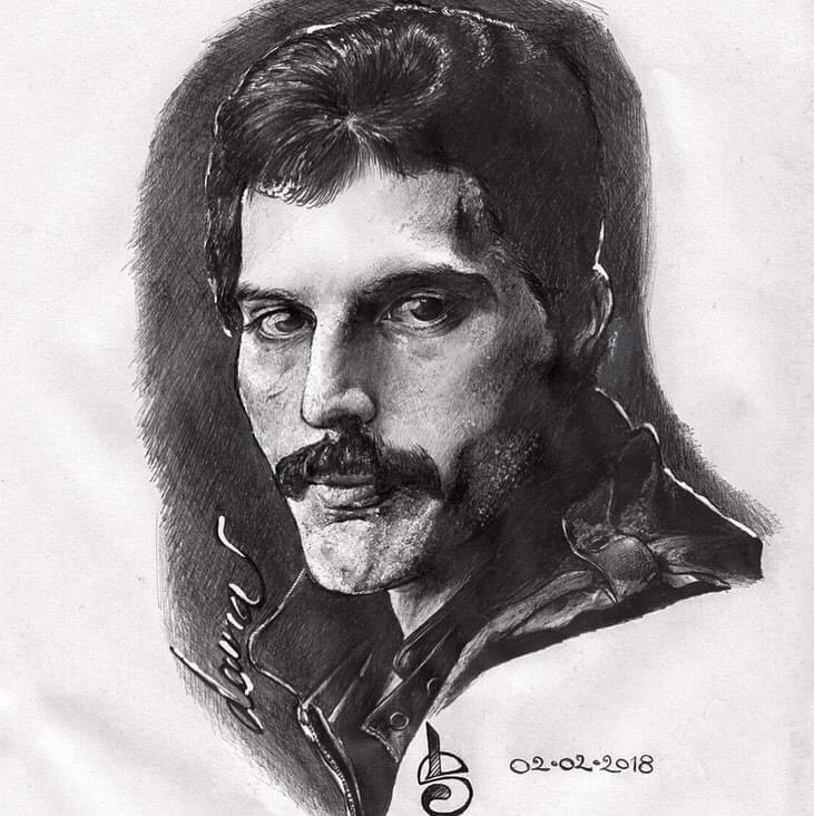 LSettomini's tweet photo. Happy birthday to the Great #FreddieMercury , gone but never forgotten💙 This is my homage to you... you were my first love (about the music) and you always will be 

#FreddieMercury #queen #thegreatpretender #loveofmylife #farrokhbulsara #queenlover #fanart #myart #bicpenartist https://t.co/f9sEQTAPc6
