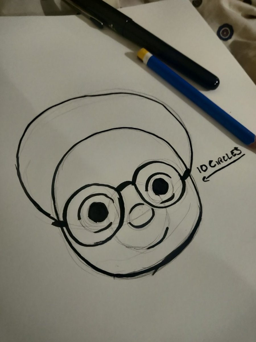 AforArtcher's tweet photo. Tried drawing a self portrait with 10cit😳circles 🙏 @JosiahBrooks 
#10circlechallenge https://t.co/6p6t8aWlL8