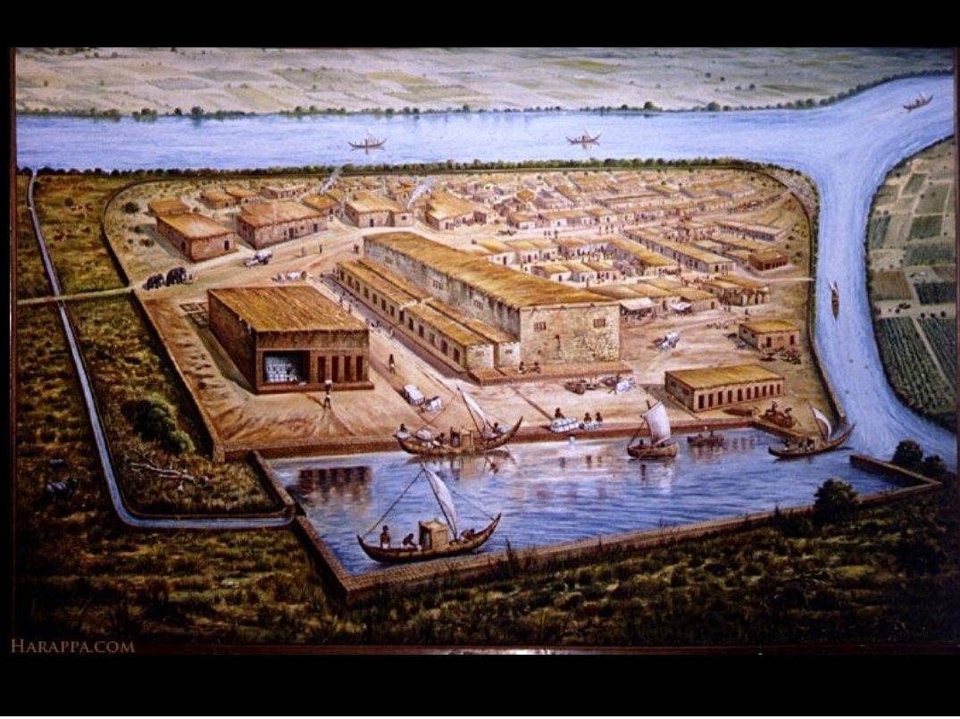 Lothal too had excellent architecture and town planning. Excavations have revealed a town neatly divided into two parts. The upper part or known as acropolis was where the ruler & other important people of the city lived while the lower part was meant for the common people.