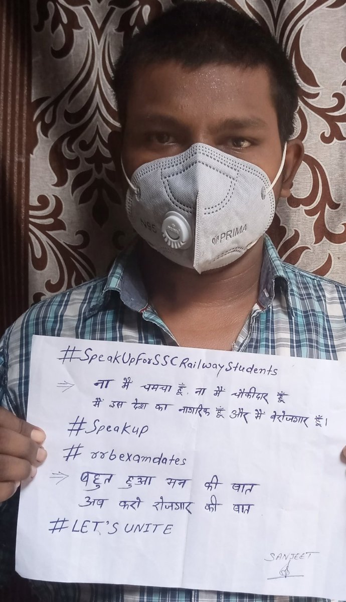 iamsanjeet04's tweet photo. #RRBExamDates
#SpeakUpForSSCRailwaysStudents 
#RRBExamDates 
Our simple demands-
RRB NTPC dates
RRC Group D dates
Timely exam,result, joining
Crisp, transparent exam
Detailed exam calendar (Not. to Result) 
Waiting list and Rank list 
No wrong Questions 
@PMOIndia 
@PiyushGoyal https://t.co/FdnFKv0JXV