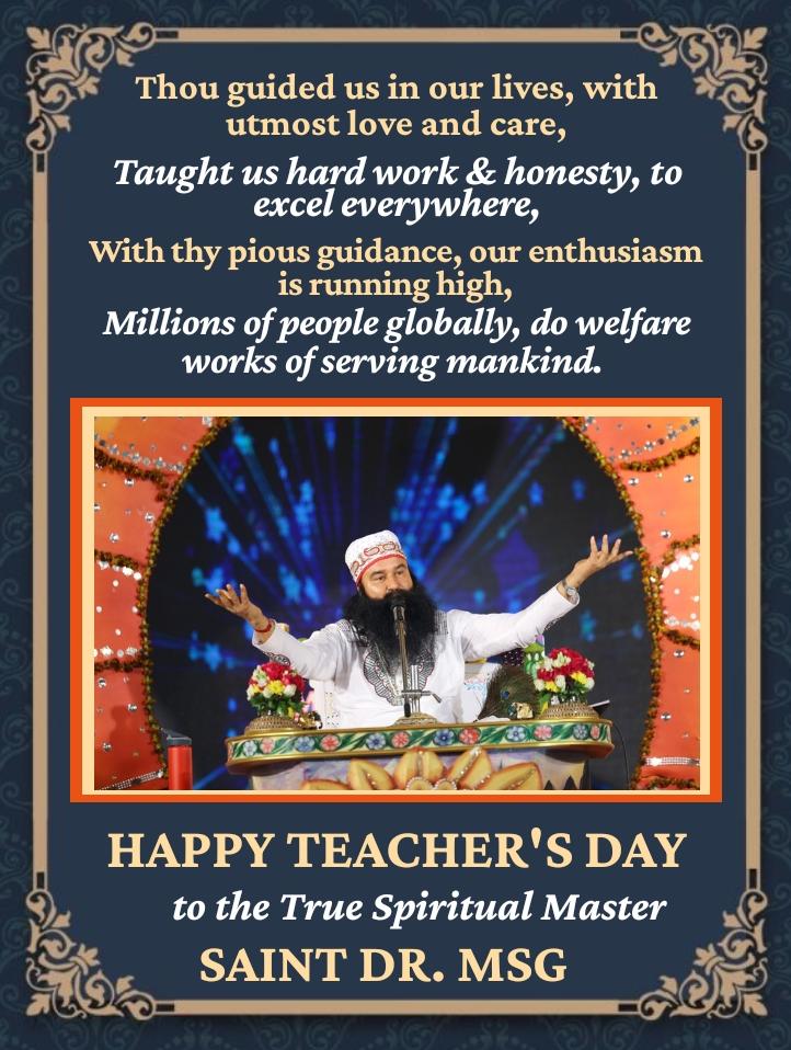 RashpreetKaur9's tweet photo. On this teacher's day we now and express our gratitude to you
Happy teacher's day saint Dr. Msg
#truespiritualguide https://t.co/Vwg18TR2pK