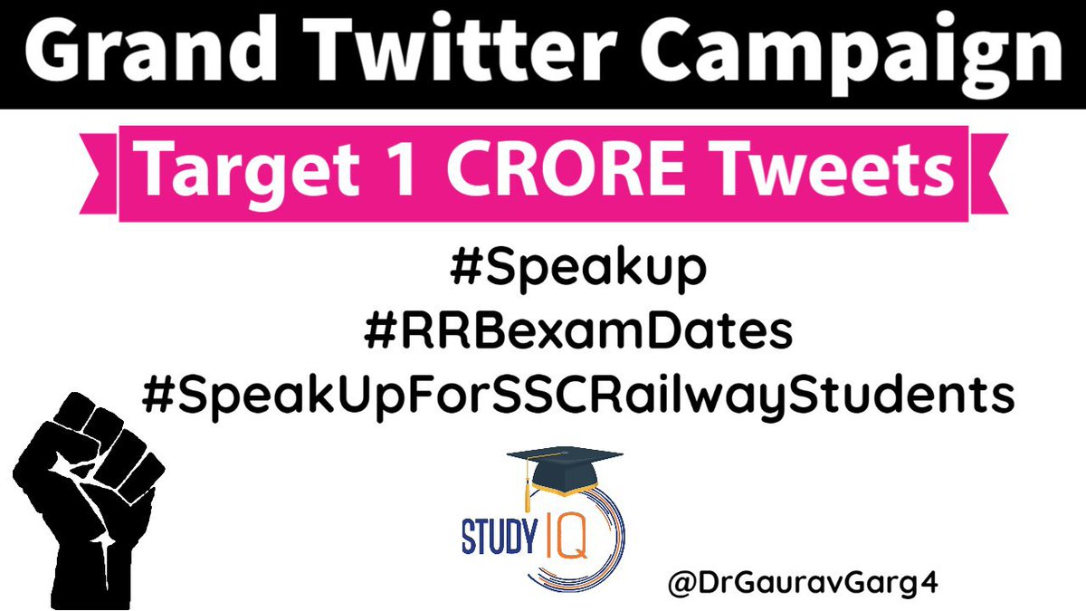 pawarsandeep007's tweet photo. We are at No 2 position with hashtag #RRBExamDates 
Do more tweets to achieve goal...
#speakup 
#rrbexamdates
#nojobnovote
@PMOIndia 
@NITIAayog 
@DrRPNishank 
@PTI_News https://t.co/De7V5nsLWG
