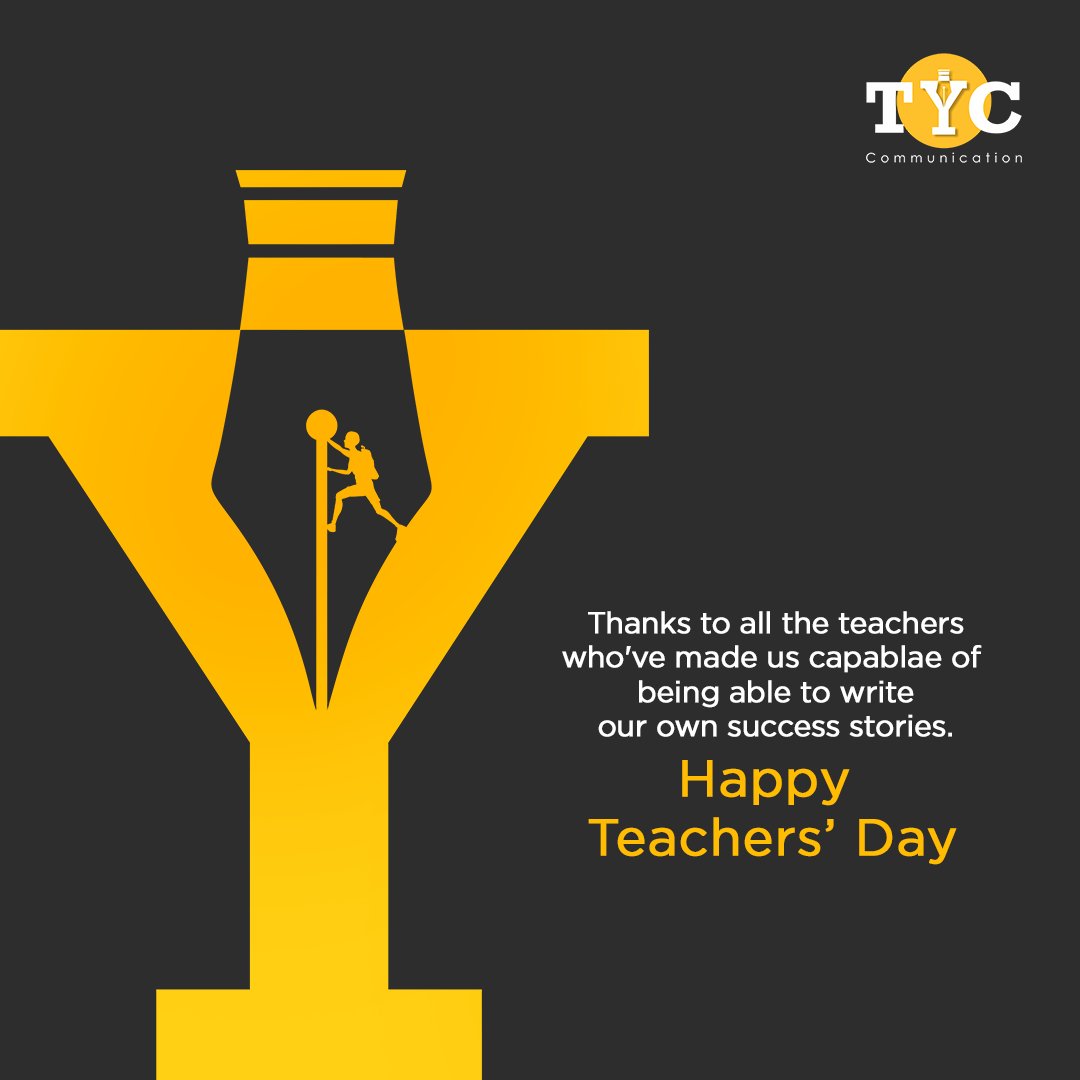 theyellowcoin's tweet photo. We wish a very Happy Teachers' Day to all the hard-working, passionate, and understanding teachers who've enlightened our souls with knowledge. No amount of gratitude is enough to acknowledge the part you've played in our success.
#Happyteachersday #TYC #TYCCommunication #TYCC https://t.co/kHsBGzSqrv