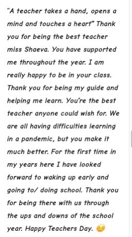 If I could rewind 15 years of my life & my mother asked me 'Shaeva, what do you want to be?' I would still reply, 'A teacher' #HappyTeachersDay to all the hard-working, caring and enthusiastic teachers out there 💜