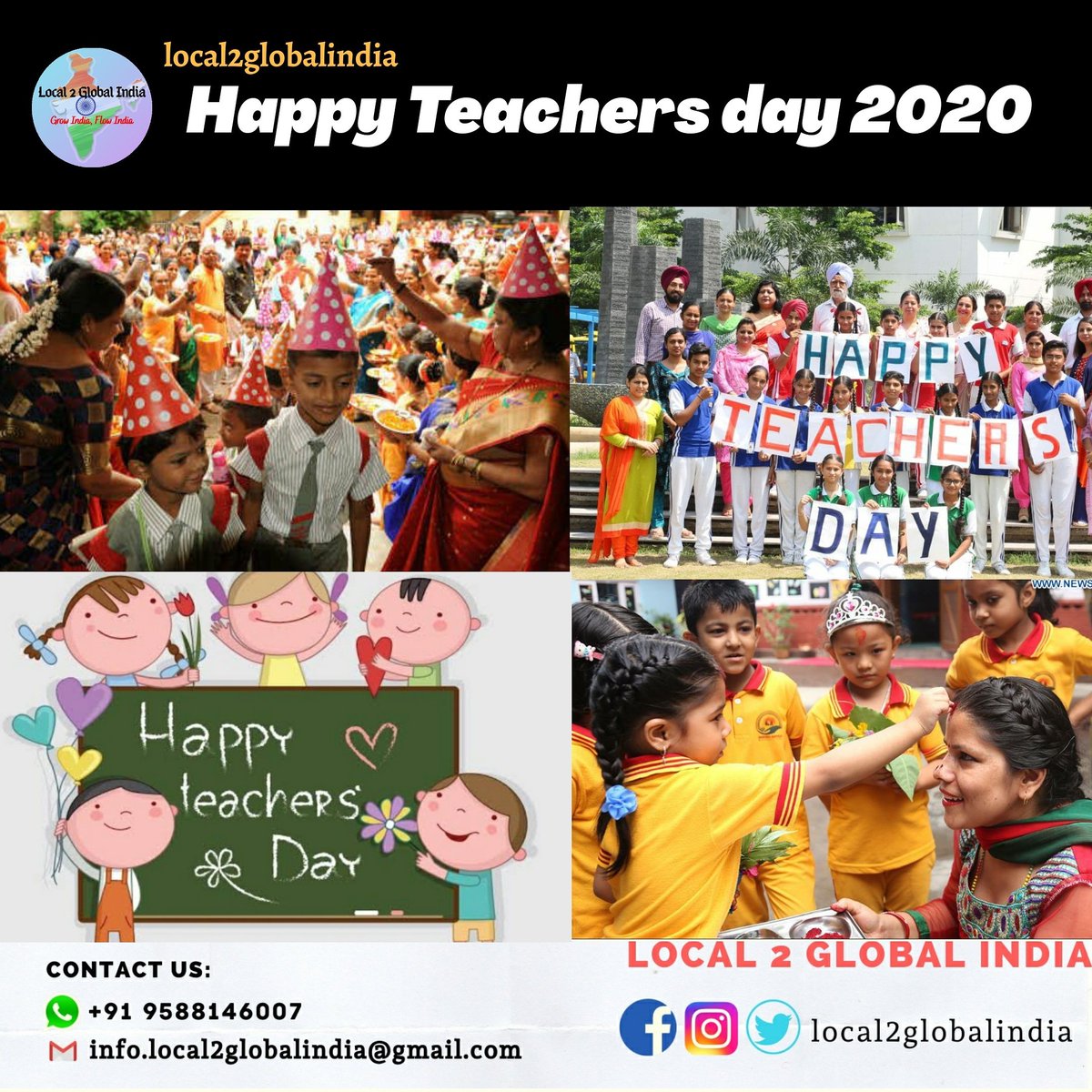 Local2GlobalInd's tweet photo. A teachers is a friend, guide, and philosopher who holds our hand, opens our mind, and touches our heart. The contributions of a teacher cannot be ignored at all. 
#local2globalindia
.
#teachersbelike #teacherfriends #education #teacherideas #teacherlove #teacherfun #thankyou https://t.co/Kb4Snxy1EO