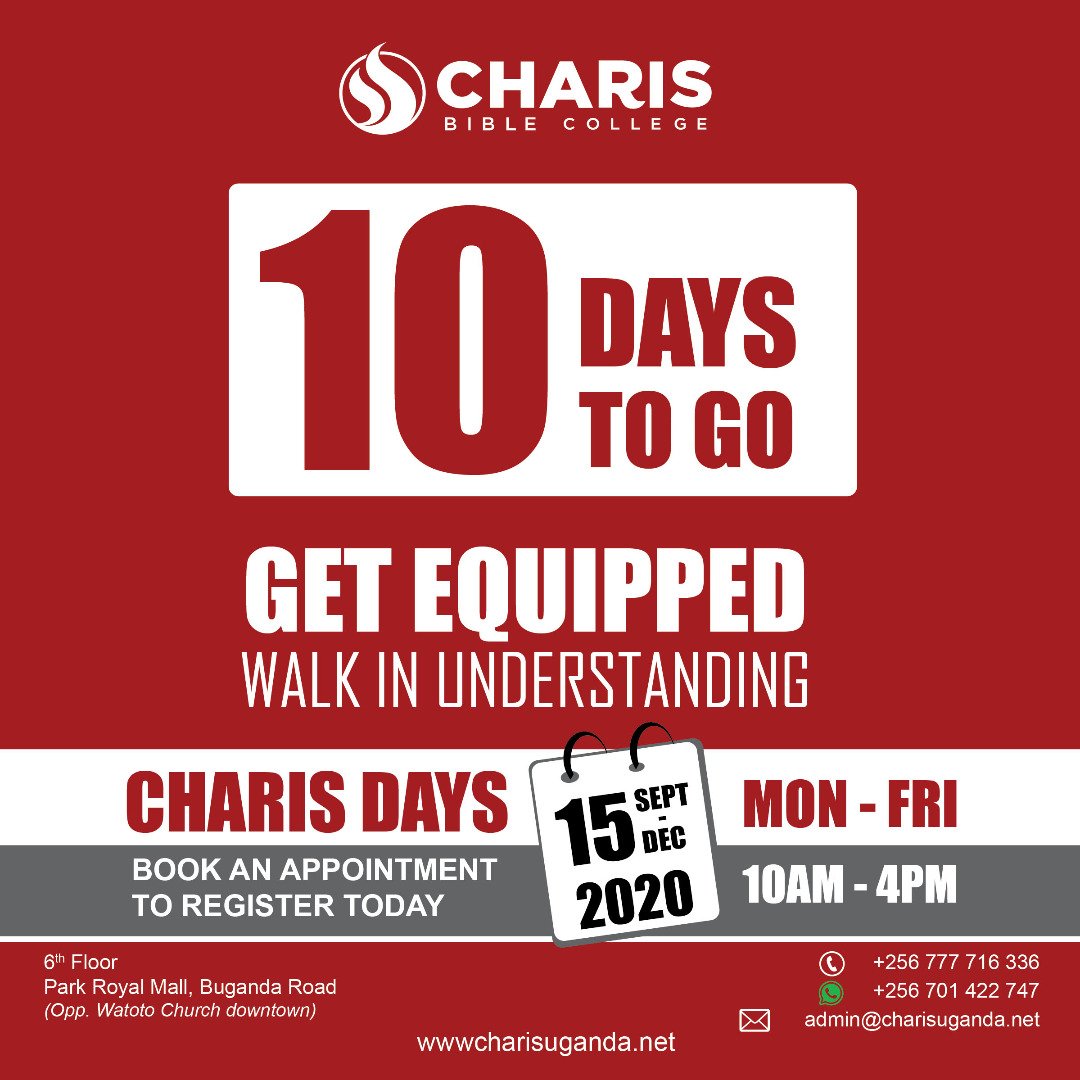 ViolaHappiness's tweet photo. #10DaysCountDown.

Please apply now as soon as possible to ensure your enrollment before the 15th of September 2020 . 
Register now via  👉 https://t.co/8qrR04OuQ4
#CharisCampusDays 
@CharisUganda https://t.co/o1wzHxklVR