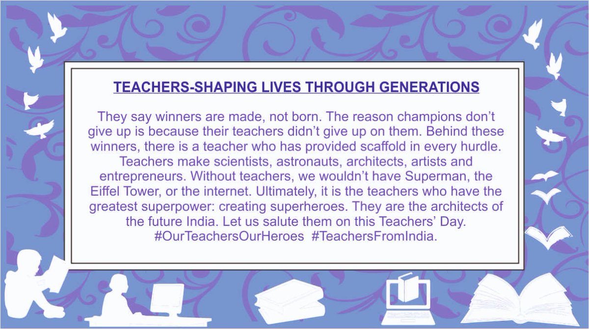 KVS_HQ's tweet photo. #OurTeachersOurHeroes
#TeachersFromIndia https://t.co/TFld5TLZMZ