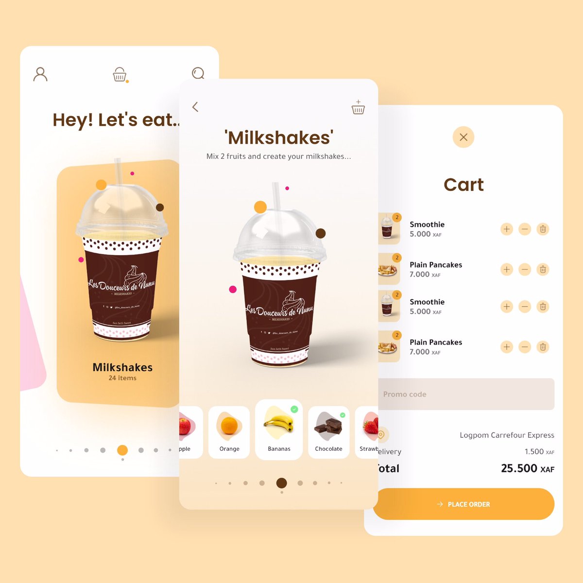domoAgency's tweet photo. Hello!🙂 

04/09/2020📌

UI Design: Pastries delivery concept🥞🧇

Let’s eat...👌

#CaParleDesign #uiux #uiinspiration #uibucket #uibrainy #pastry #deliveryfood #delivery #app #uxbrainy #uxprocess #uxlinks #uxuidesign #happinessprovider https://t.co/NCuuyquR4h