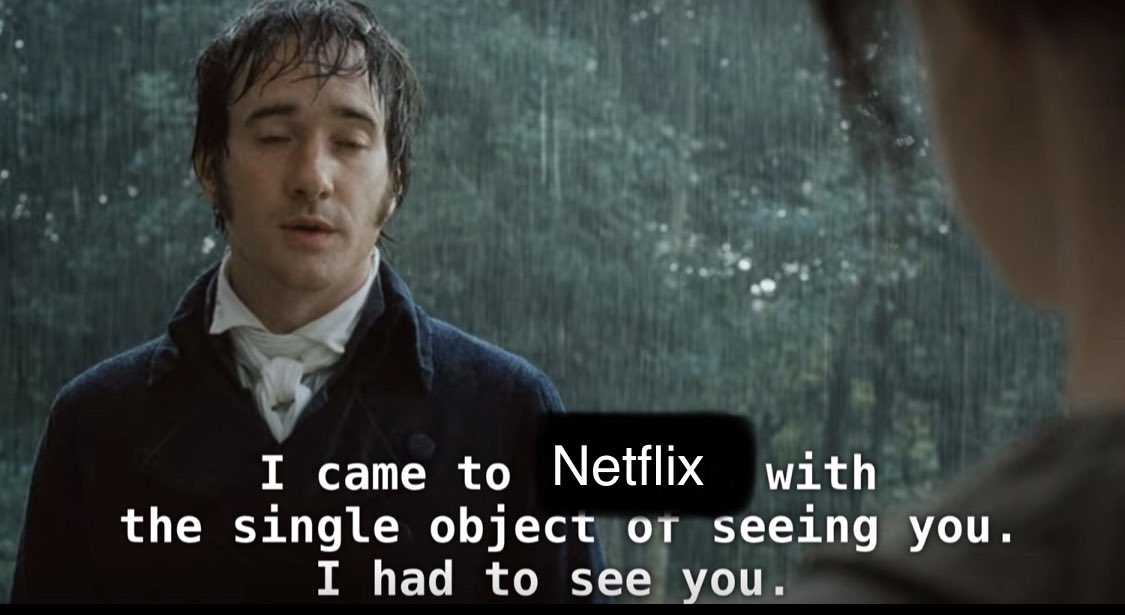 realHenryB's tweet photo. Me every week when I rewatch Pride and Prejudice (2005) https://t.co/W0dpU7AK88