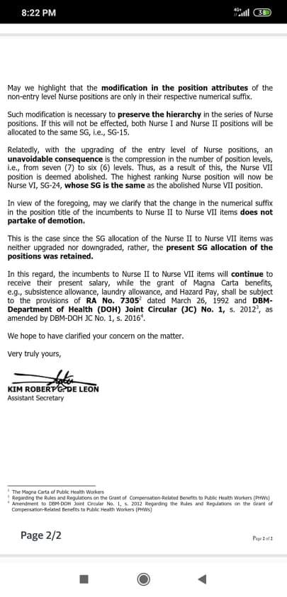 The DBM justified this as an "unavoidable consequence" necessary "to preserve the hierarchy".It does not want to call it a demotion because the salaries are retained.But is a nurse position merely a matter of salary?This is a very narrow-minded view of work and rank. 6/