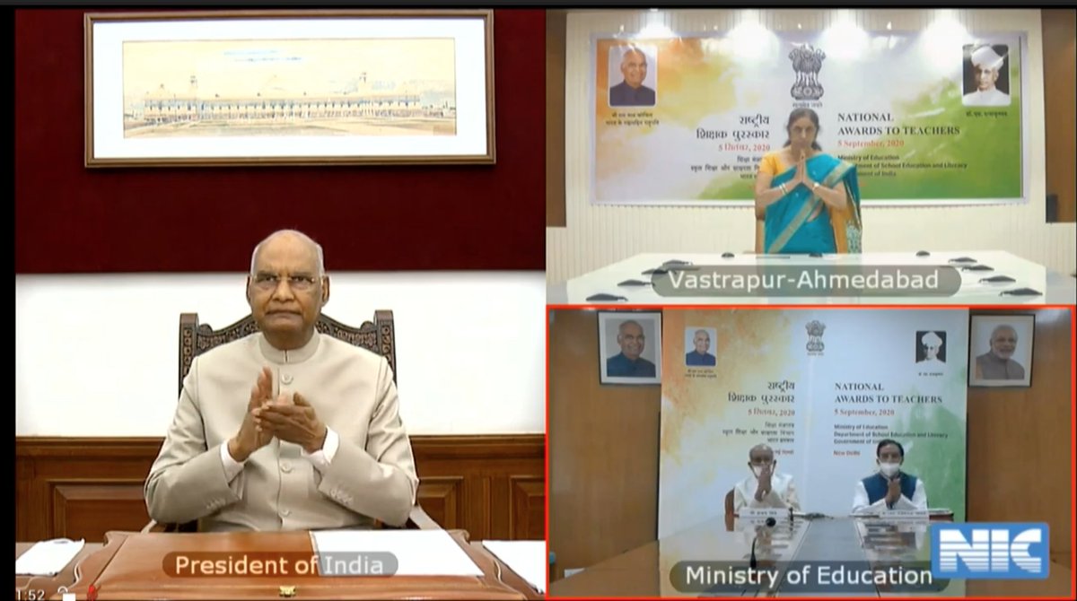 rashtrapatibhvn's tweet photo. मैं पुरस्कार विजेताओं को बधाई देता हूं और बच्चों को शिक्षित बनाने में उनकी कड़ी मेहनत, समर्पण और प्रतिबद्धता की सराहना करता हूं। मैं अपने देश में शिक्षक समुदाय के सभी सदस्यों को अपनी हार्दिक शुभकामनाएं देता हूं। https://t.co/ixcUR67l11
