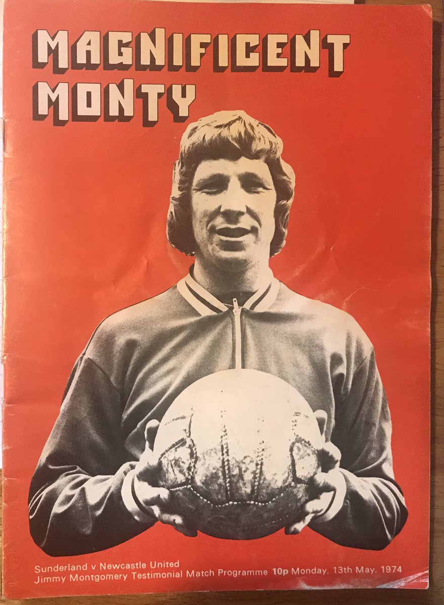 ClasicProgramme's tweet image. 13 May 1974 Roker Park
Sunderland 2-3 Newcastle United 
Jim Montgomery Testimonial 
Attendance: 29,625
Goal Scorers: 
SAFC: Rod Belfitt 28’, Billy Hughes 62’. 
NUFC: Terry McDermott 19’ 70’pen Alex Bruce 39’. @SunderlandAFC @NUFC