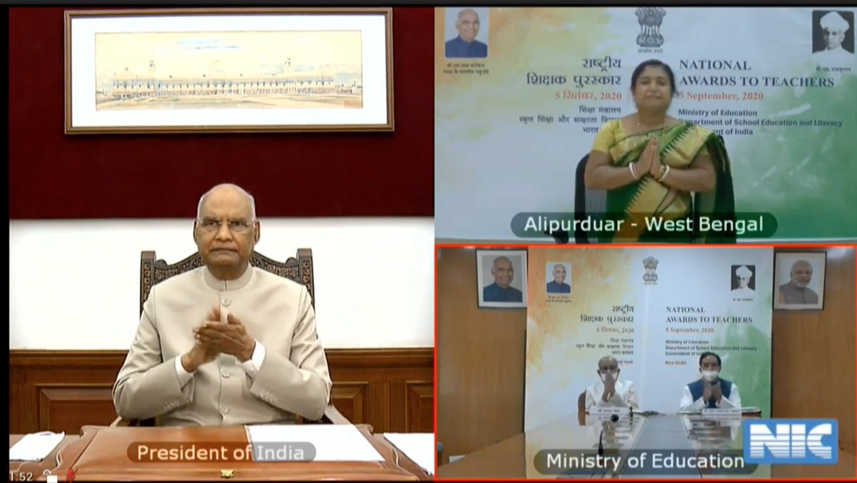 rashtrapatibhvn's tweet photo. मैं पुरस्कार विजेताओं को बधाई देता हूं और बच्चों को शिक्षित बनाने में उनकी कड़ी मेहनत, समर्पण और प्रतिबद्धता की सराहना करता हूं। मैं अपने देश में शिक्षक समुदाय के सभी सदस्यों को अपनी हार्दिक शुभकामनाएं देता हूं। https://t.co/ixcUR67l11