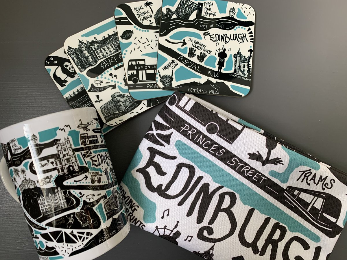 ScottieSketchCo's tweet photo. Good morning! As if it’s September already?! Here’s a little snapshot of my Edinburgh illustrated map range consisting of tea towels, coasters and mugs 💜 It’s available to buy on my Etsy shop! It comes in 3 different colours. Have a great weekend!
#edinburgh #illustratedmap #art https://t.co/Xow1GeIl1L