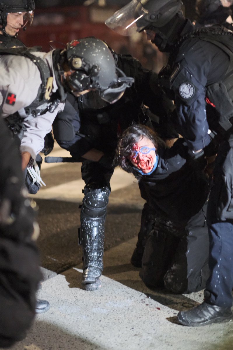 This is what Portland Police and Oregon State police are doing to nonviolent protesters.