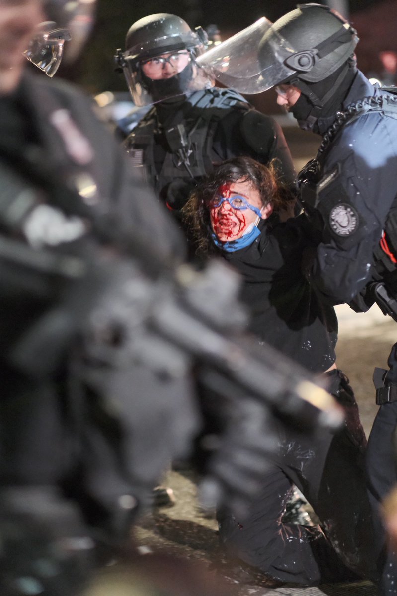 This is what Portland Police and Oregon State police are doing to nonviolent protesters.