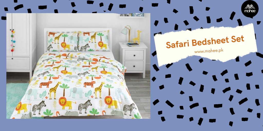 MaheepkOfficial's tweet photo. No more boring bedsheets for your kid's room; why not to decor it with interesting bedsets. π
To grab your set message us anytime
Love Mahee π
#home #homestore #kidsroom #interestingbedsets #safaribedset #bedding #kidsbedding #exportqality #bedsets #Pakistan #Maheepk https://t.co/FPiPTpPgL0