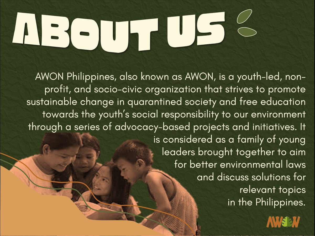 awonph's tweet photo. Good Day Eco-Warriors!🌻

This is it🤩 we, 𝐀𝐖𝐎𝐍 𝐏𝐇 org, is finally launching!🎉

Today is the start of overcoming challenges that will help bring 💡solutions to the ongoing environmental crisis, starting with the simple act of having a conversation about it.💬 https://t.co/qqmm10rTdd