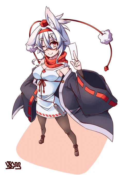 椛さんひとしきり塗り終わりましてん
せっかくだから眼鏡なし差分も作ってみたよ 