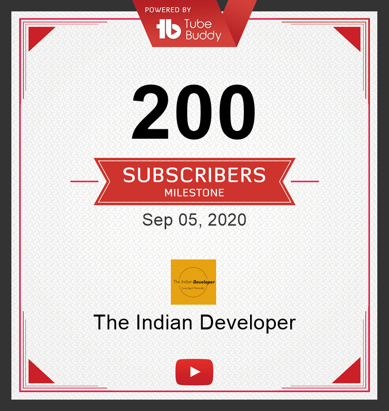 TheIndianDevel's tweet photo. Here we are on the YouTube channel with 200 Subscribers in just 2.5 months duration.
Thanks for your love and support.
.
.
.
.
.
#machinelearning #artificialintelligence #datascience #python #deeplearning #programming #mlcoach #data #coding #datasciencecoach #TheIndianDeveloper https://t.co/PQsZ13PeSV