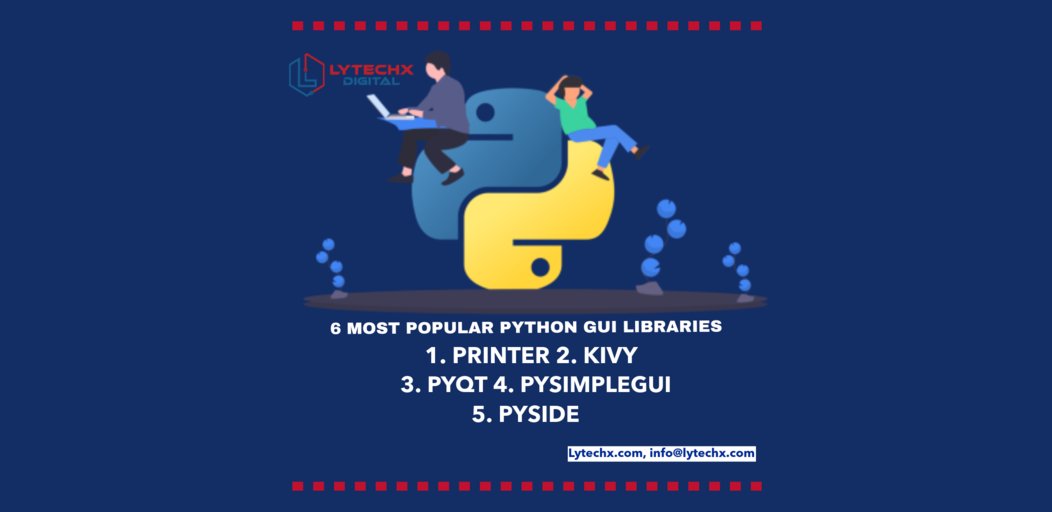 lytechxdigital's tweet image. 6 MOST POPULAR PYTHON GUI LIBRARIES
1. PRINTER 2. KIVY
3. PYQT4. PYSIMPLEGUI
5. PYSIDE
#pythontool #GUIlibraries #kivy #pyside
#pythonsofinstagram #tech #lytechxdigital #webdeveloper #PYTHON #BEGNINNERS_PYTHON #PYTHON_GUI_LIBRARIES #pythonprogramming