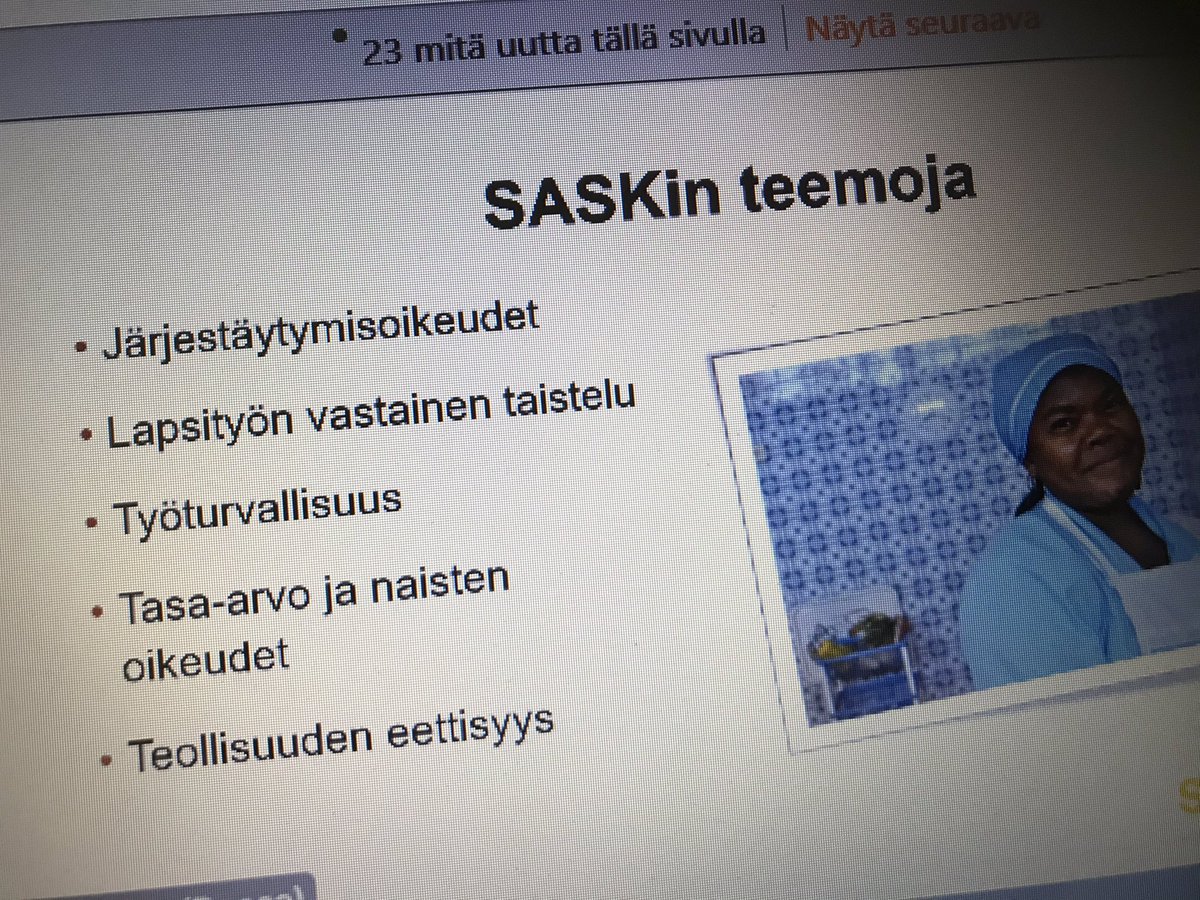Ohjelmassa tänään #sasklähettiläät #reilumpimaailma <a href="/SaskFi/">SASK (Suomen ammattiliittojen solidaarisuuskeskus)</a>