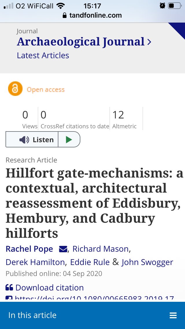We learned lots more besides, so if you’d like to find out more - read the paper! It’s  #OpenAccess so it’s yours now  You can also find out more about the  @LivUni excavations at Eddisbury hillfort, and  @rgsm84’s work on the Varley archive, in this book (pending our monograph):