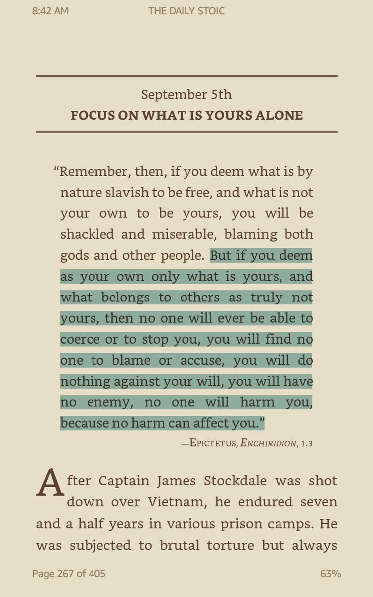 But if you deem as your own only what is yours... #TheDailyStoic