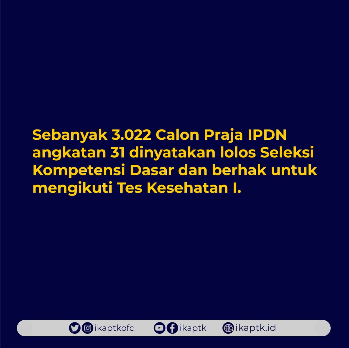 ikaptkid's tweet photo. Info terbaru nih mengenai adek2 Calon Praja Angkatan 31 yang sudah dinyatakan lolos Seleksi SKD saya sebagai perwakilan dari kakak senior Purna Praja mengucapkan Selamat dan tetap semangat untuk yang belum.๐ #ASN #PNS #OSVIA #MOSVIA #KDC #IIP #APDN #STPDN #PURNAPRAJA #CAPRA https://t.co/DHN3X6Glt4