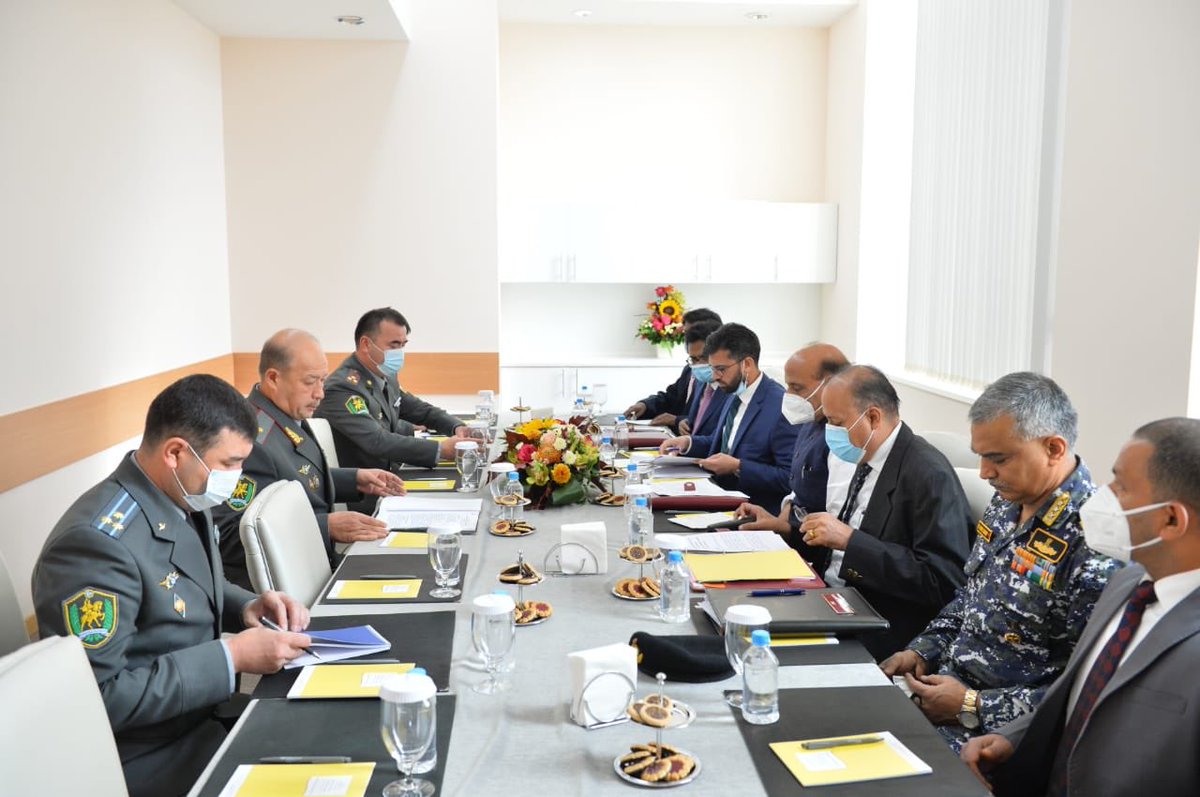 rajnathsingh's tweet photo. I had a wonderful meeting with Uzbekistan’s Minister of Defence, Major General Kurbanov Bakhodir Nizamovich in Moscow today. 

Defence Cooperation remains an important pillar of India- Uzbekistan bilateral relations. https://t.co/efUCKiHbDL