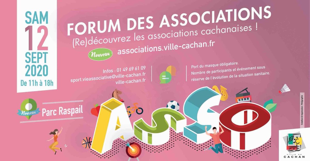 luguillet's tweet photo. FORUM DES ASSOCIATIONS : Rendez-vous samedi prochain, en plein air au Parc Raspail 🌳 ! Les associations cachanaises vous attendent ! https://t.co/aCkaPElRO6