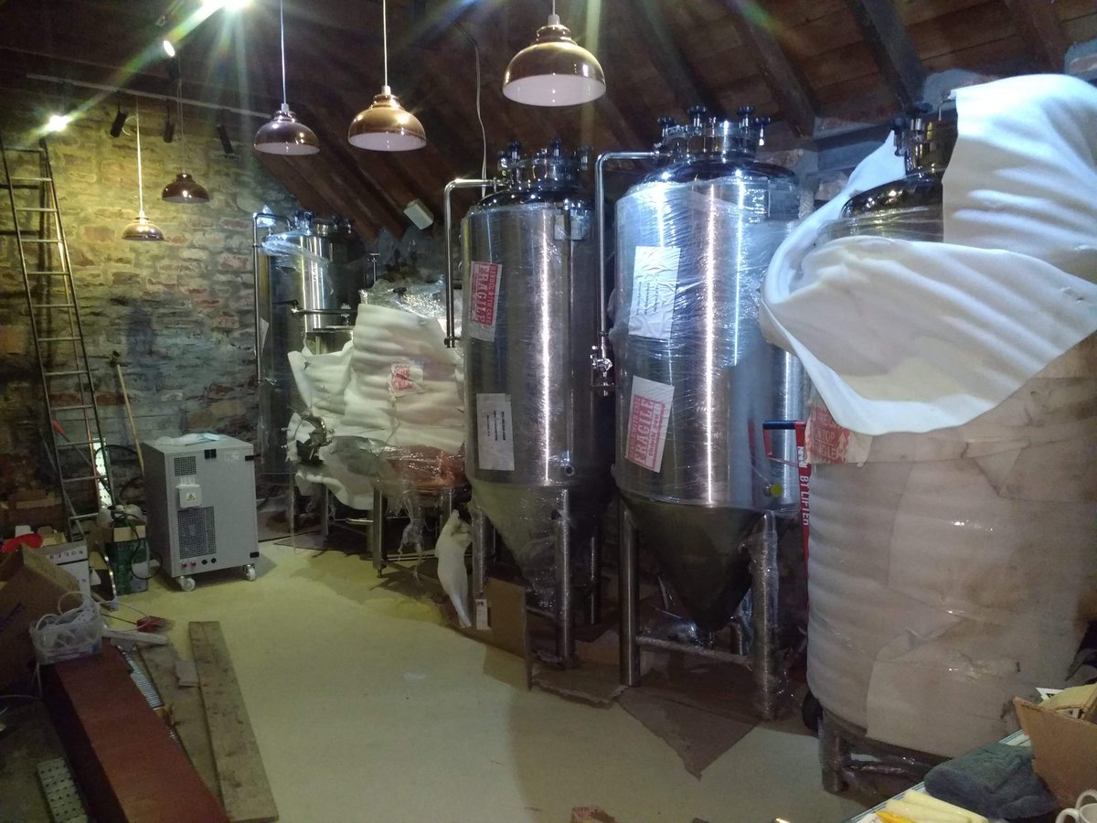 jogsbrewery's tweet photo. Brand spanking new brewery plant delivered yesterday.  Cant wait to get the covers off and start playing. #CAMRA #realale #brewingbeer https://t.co/LwUEOCPHxk
