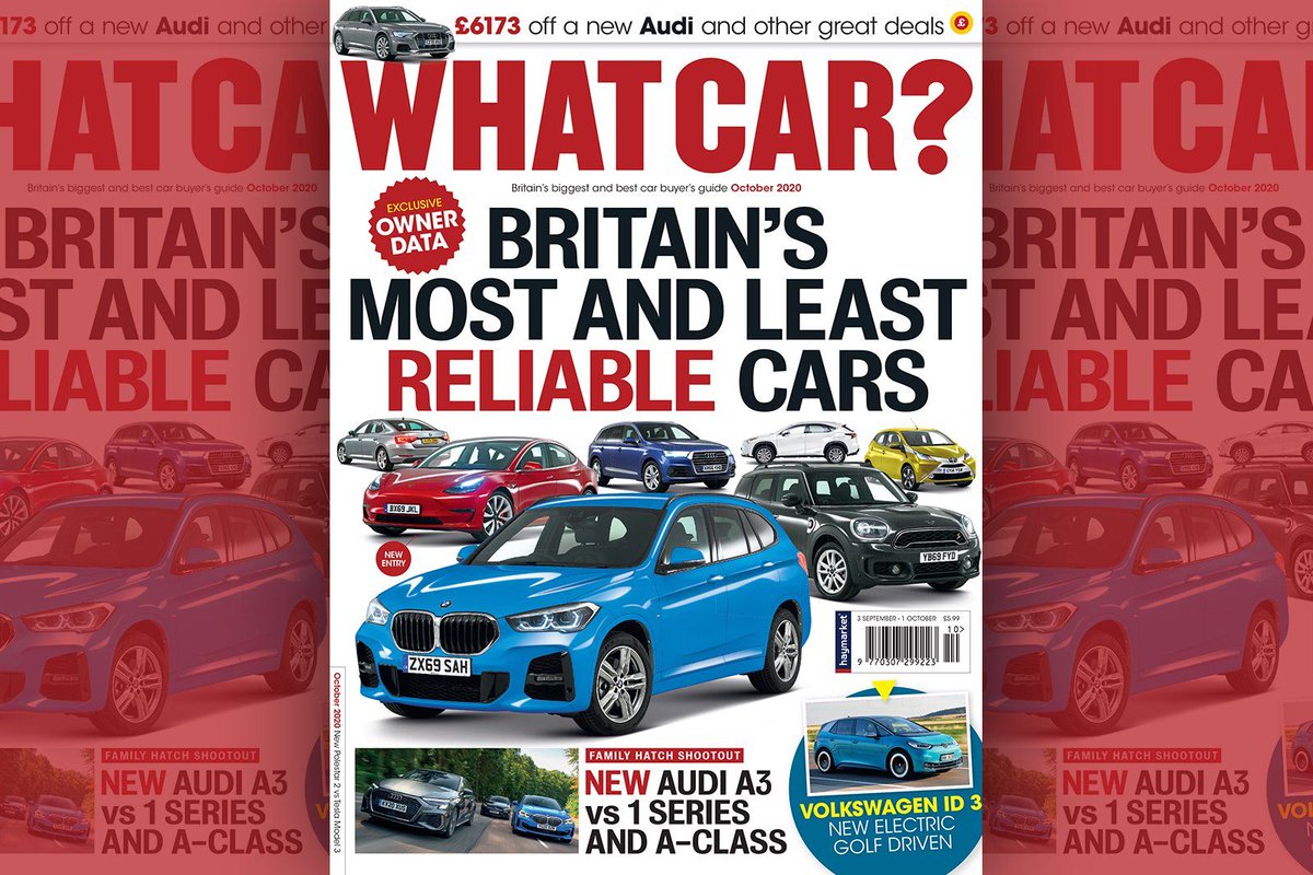 whatcar's tweet photo. OUT NOW: The latest issue of What Car? has just landed in shops, featuring our 2020 #ReliabilitySurvey, the new Audi A3 Sportback and Polestar 2 vs their rivals, and much more.
https://t.co/8CbYztaE9Z https://t.co/hfi8qY1Zda