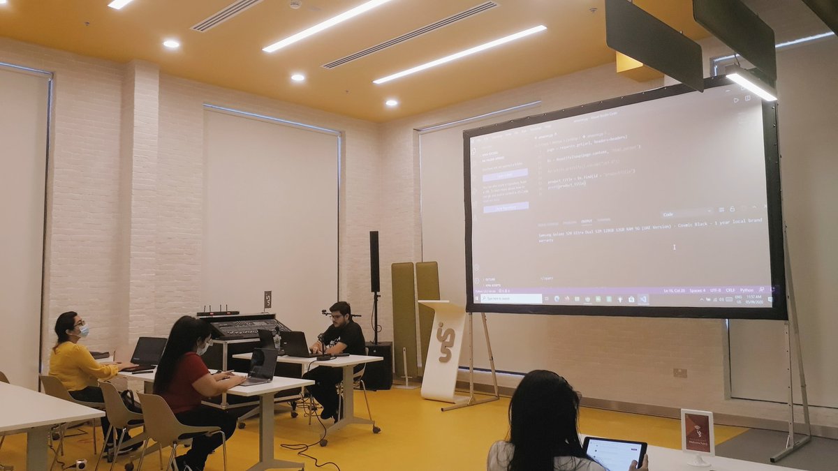 MakeSmartThings's tweet photo. We're currently #coding an #Amazon price tracker at in5 Tech!
#makesmartthings #python #programming https://t.co/dZPznt7Hbc