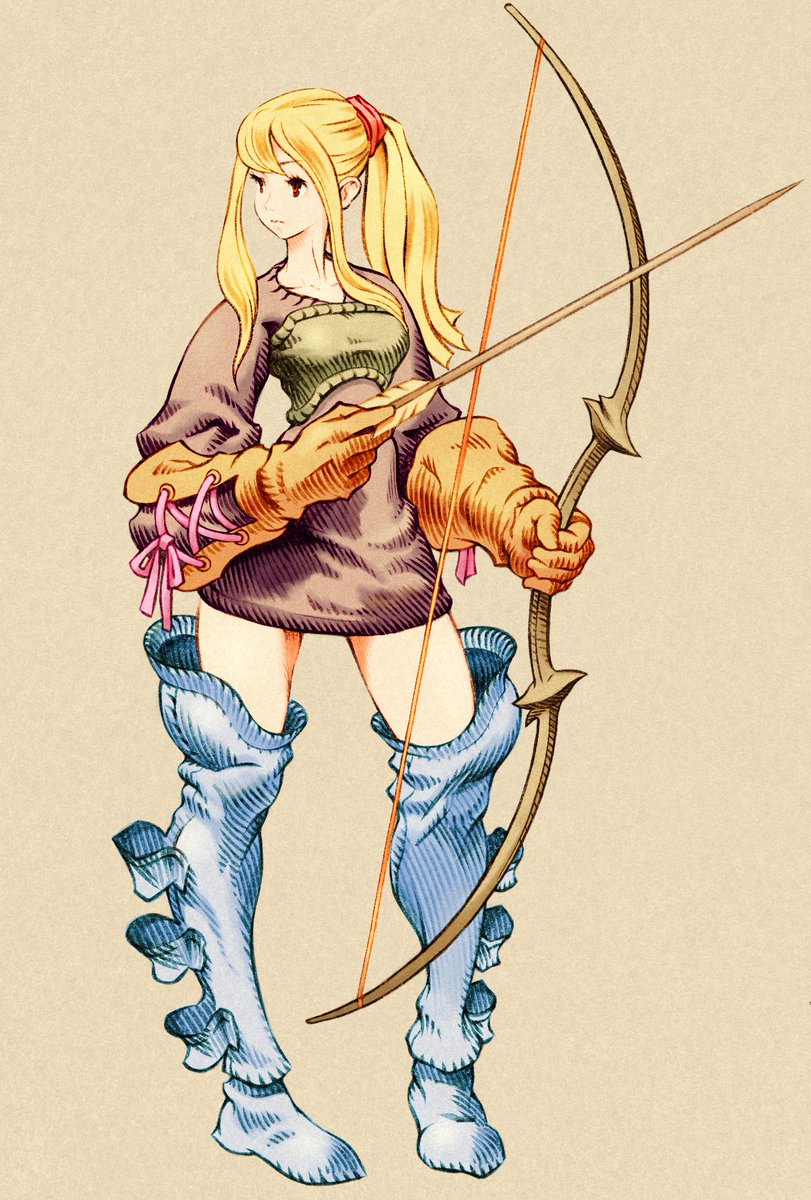 女性の弓使いのイラスト完成しました 昨日はデータ保存できてなくてがくぜんとし 神戸新一のイラスト