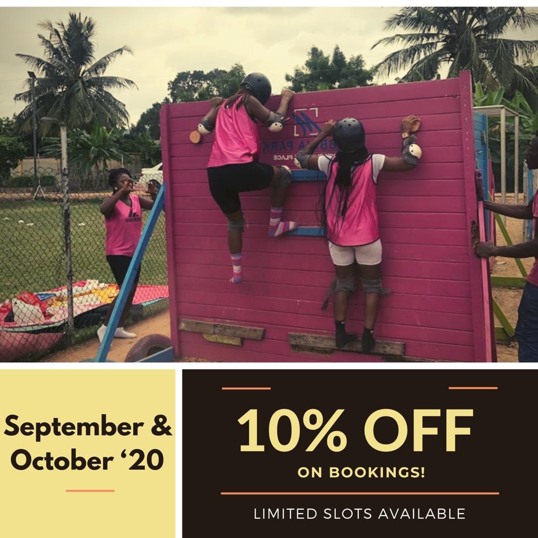 Mabbinapark's tweet photo. Book a slot in September &amp; October and enjoy 10% OFF. 
Limited slots available, book now! 

You can call 024 651 3624 for more info or to book. 

#YourHappyPlace #Discount #MabbinaPark https://t.co/uVpEmtaxom