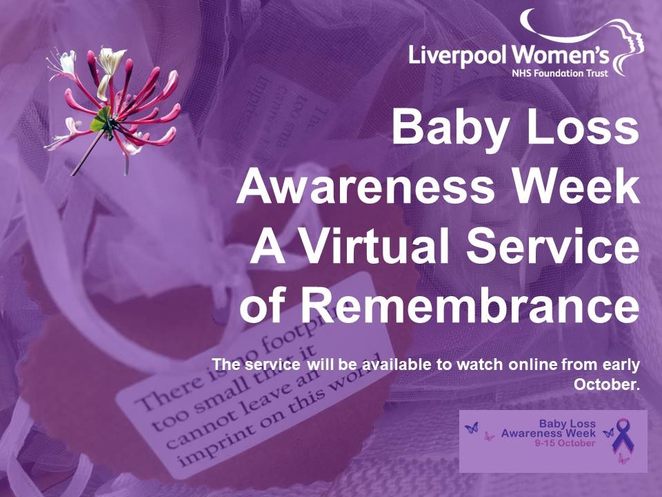 The Honeysuckle Bereavement Team would like to invite families to have their baby/babies names included in a Virtual Service of Remembrance. The service recording will be available to watch early Oct. Please email details to honeysuckle@lwh.nhs.uk by Fri 18th Sept.