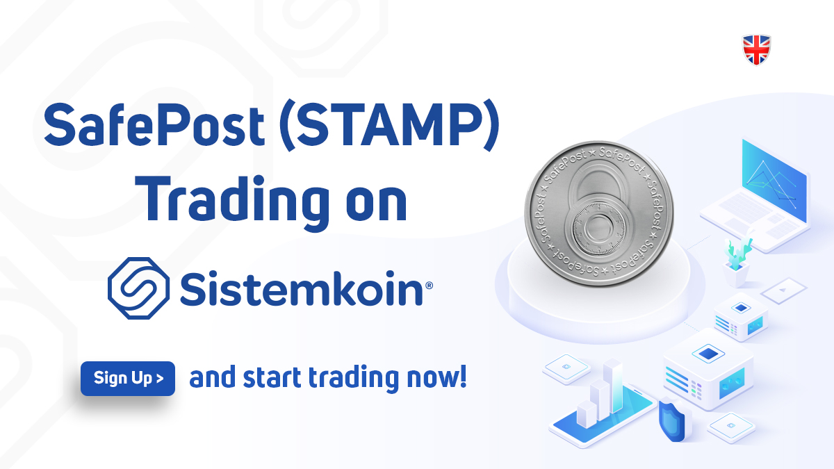 Sistemkoin's tweet photo. 🇬🇧 SafePost (STAMP) is listed on https://t.co/7w1js7Icco @SafepostO 
You can trade with ETH pair.
Happy trading!

🇹🇷 SafePost (STAMP) borsamızda listelendi. 
ETH peri ile işlem yapabilirsiniz. 
Bol kazançlar!

#SafePost #cryptocurrency #cryptotrading #crypto #kriptopara https://t.co/LzUZ6Kfudy