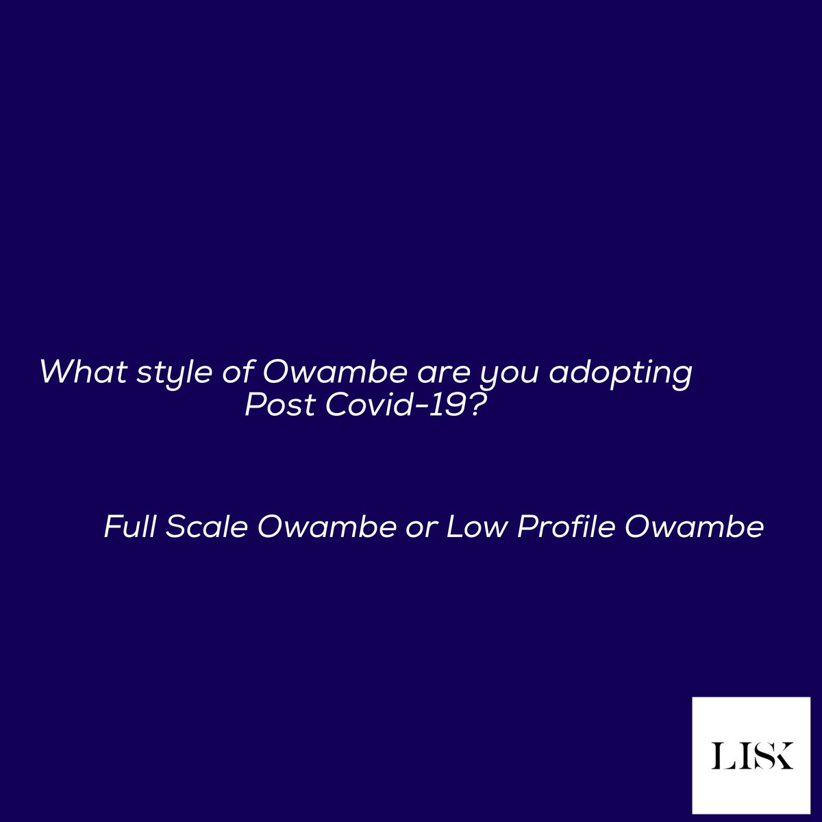 official_lisk's tweet photo. #OwambeSaturday

We miss the good old days we had the liberty to attend #Owambe without doubts and fears.

Wear a mask, and abide by all safety health measure to stay safe and #FlattenTheCurve

#LiskOfficial #LiskCares #WearLisk https://t.co/20cFiHH9W1