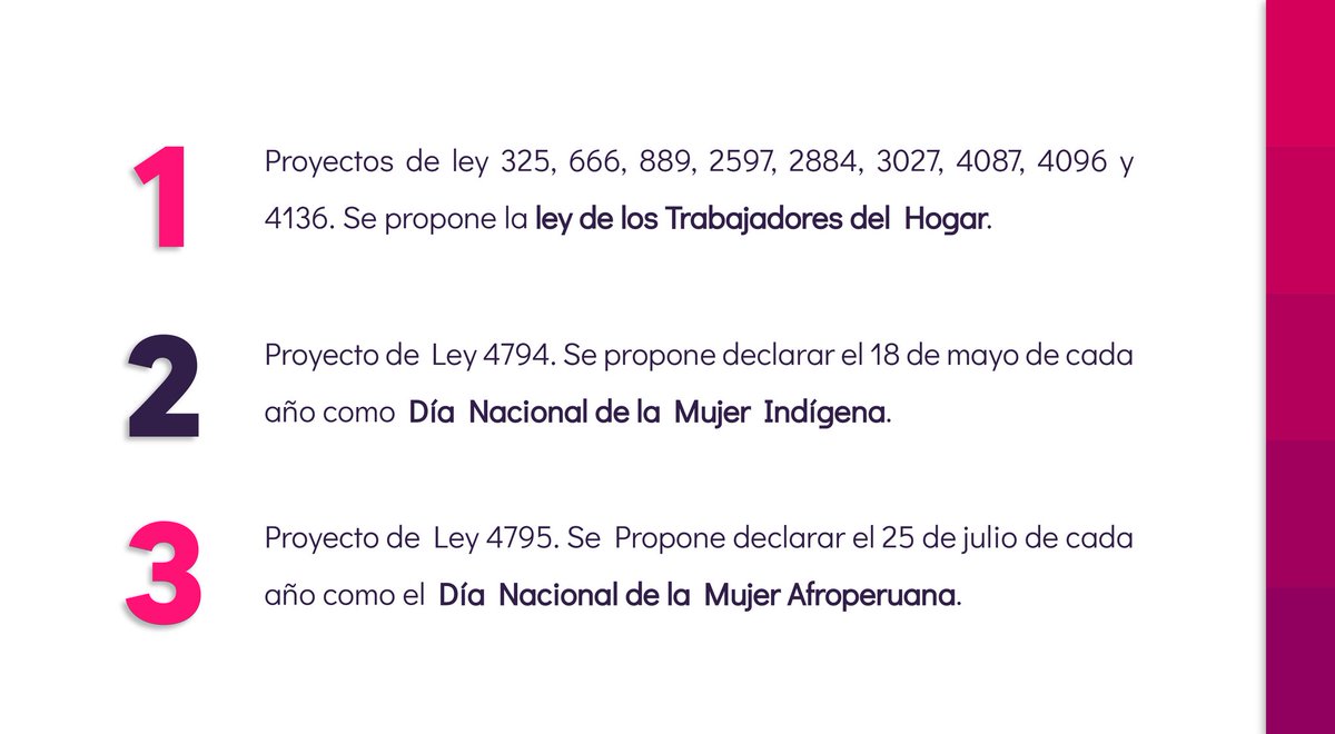 MujeryFamiliape's tweet photo. Presentamos la agenda del histórico #PlenoMujer.

🗓 Sábado 05/09
🕰 10:00 am

📡 Transmisión en vivo desde el Facebook del Canal del @congresoperu. 

#TrabajandoPorTusDerechos https://t.co/iaeXExO25b