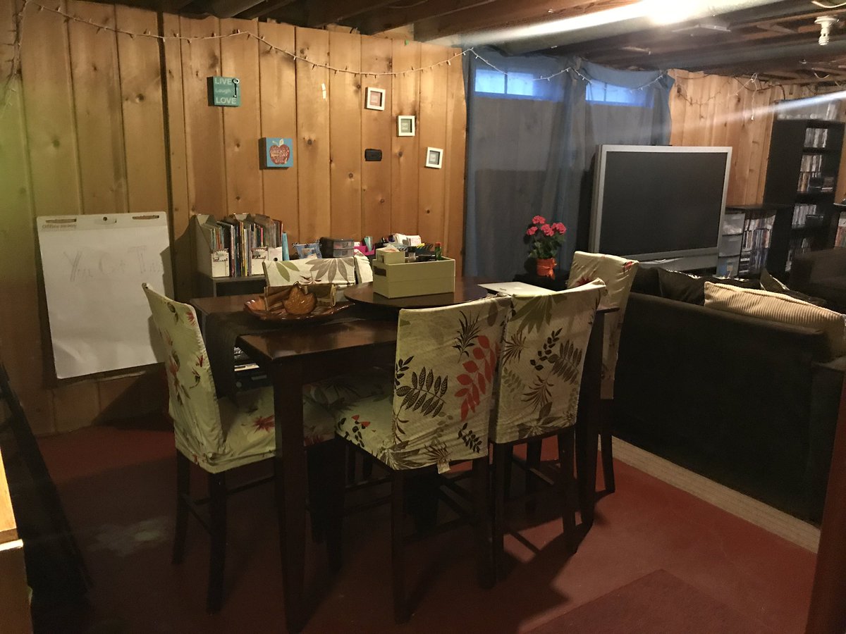 MsJacksonT3rd's tweet photo. Finally done making a “teacher resource space” in my basement. Although I will be teaching upstairs, this will be my “workroom” and planning space. Just missing a copy machine and a die cutter. 😉 @A2schools
#Ready #remotelearning
#RemotePlanning
#KindaFeelsLikeMyClassRoom https://t.co/G9ZM2Pgfv5