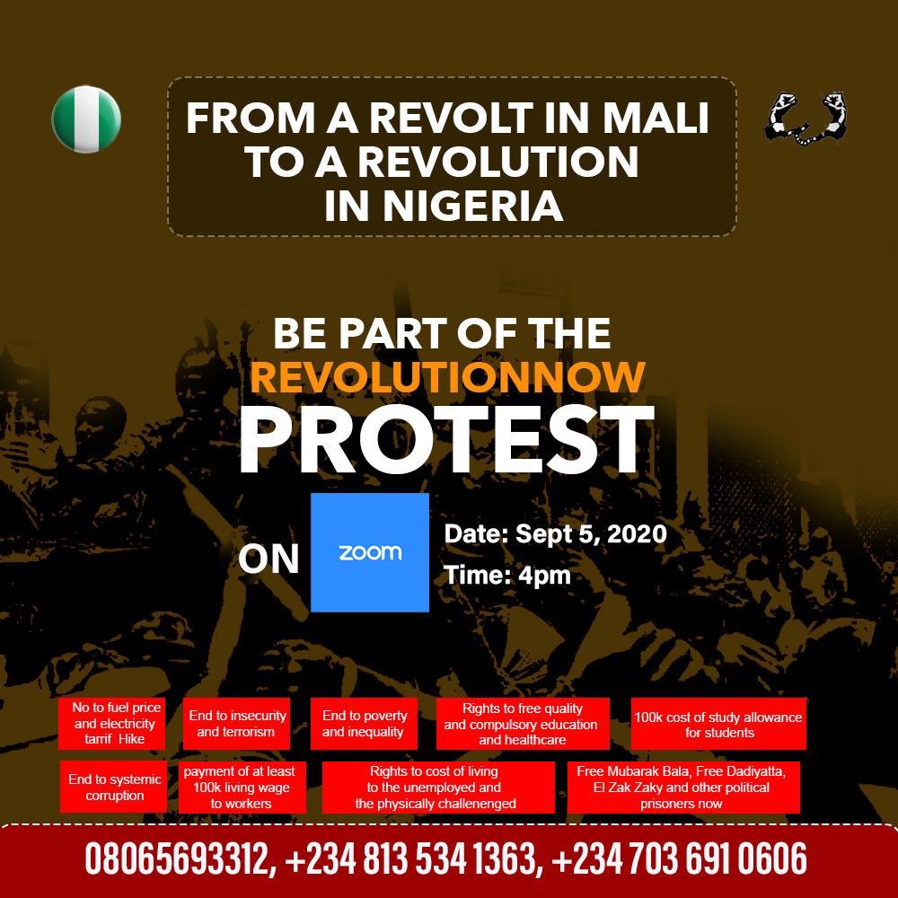 Proficience_'s tweet photo. Online protest against tyrant Buhari regime. Register in advance to be part of it by 4pm #Sept5thprotest #RevolutionNow 👇🏿✊🏿🇳🇬
https://t.co/bu6jW8fhmK https://t.co/OkN8E2jZd5