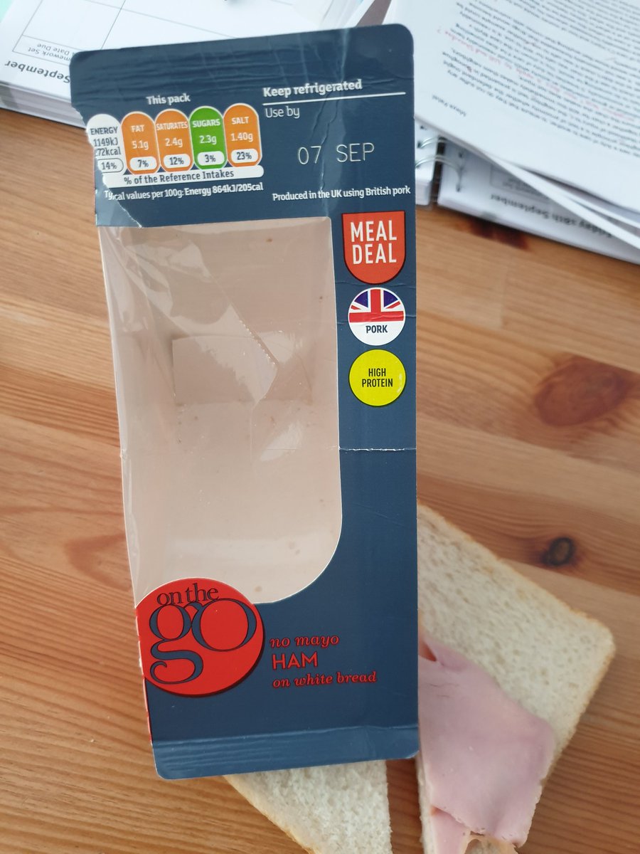 HNCLaw's tweet photo. @sainsburys It appears your 'no mayo' range of Ham on white bread are also 'no ham' or 'margerine'. I'm a tad disappointed with this purchase. https://t.co/Q6Xsz3RFRa
