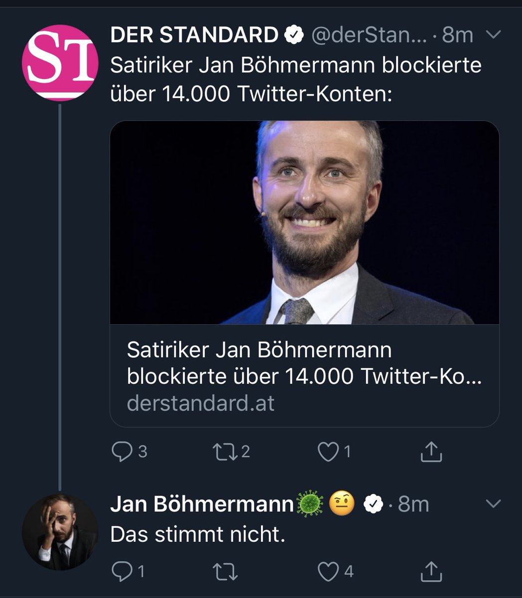 So schnell kanns gehen. <a href="/derStandardat/">DER STANDARD</a> 🧮 <a href="/janboehm/">🚫⛔️jAaj Bä¶Ã¶l&&rma!nN 💩</a>