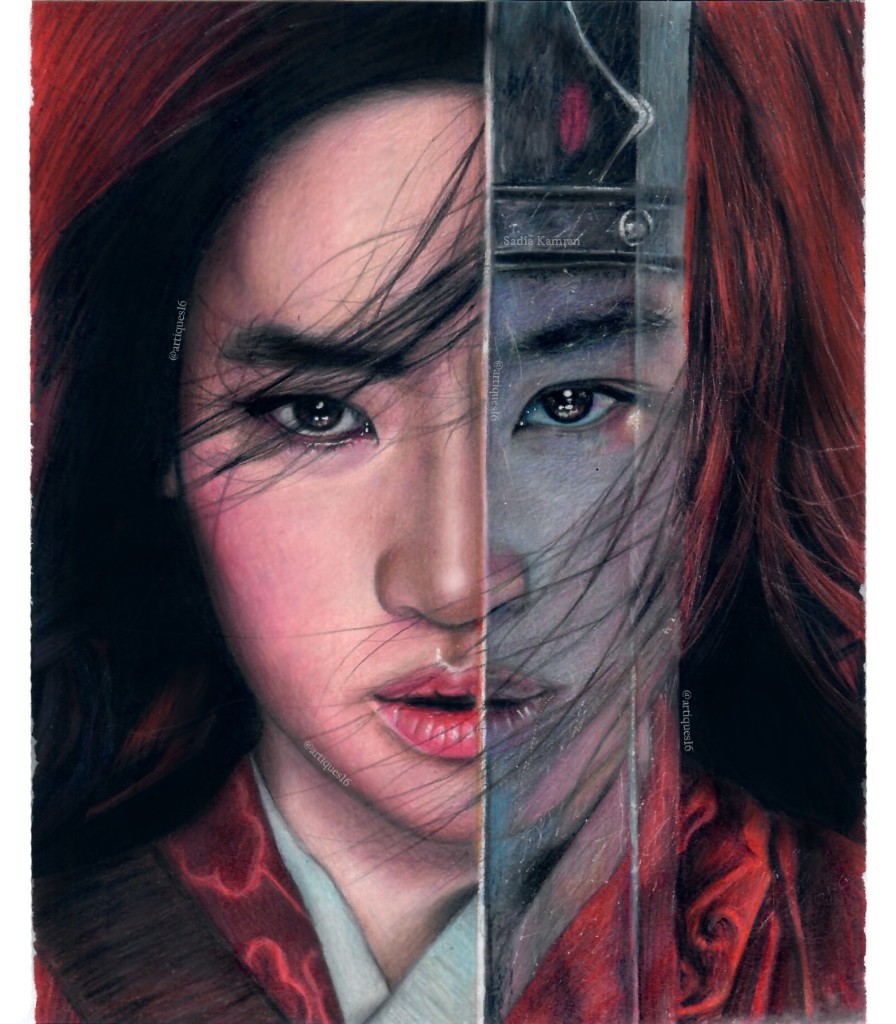 artiques16's tweet photo. Loyal, brave and true⚔️
For you! @yifei_cc ✨
This is the drawing that took me the longest to complete! I'm so happy with how it turned out! #Mulan is my most favorite @Disney character!
I really really hope it gets noticed! 🙏

Can't wait to see the movie! 🤩 https://t.co/tmKNY7rJVZ