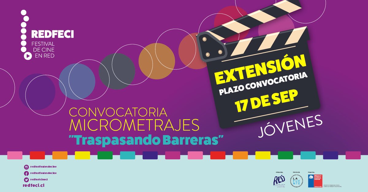 redfeci's tweet photo. 🤸‍♀️🎥| #TraspasandoBarreras
Extendemos el plazo de #Convocatoria! 💥 Para jóvenes entre 12 y 18 años 🚀

Hasta el 📅 17 de Septiembre! ⚡️
Te esperamos para que seas parte de #REDFECI 🎬
.
.
.
#FestivalDeCine #Cine #Infancia #Territorios #Diversidad https://t.co/aYrYRLQFB2