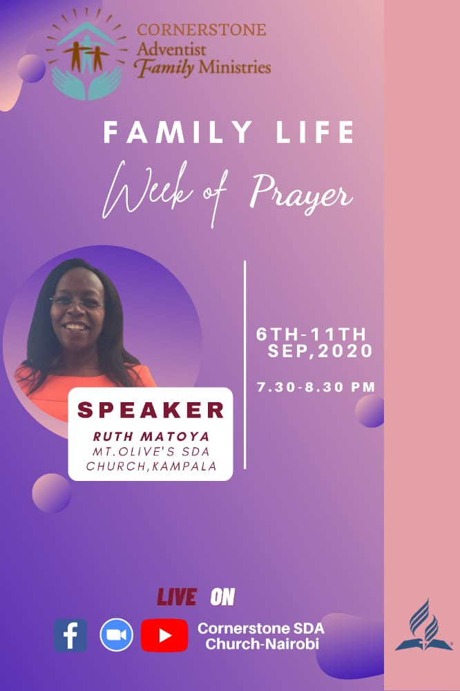 SDA_Cornerstone's tweet photo. Welcome to a week-long enriching Family Life Ministries program starting this week, 6th of September to 12th of September 2020. #FamilyLifeWeek #cosdac #HigherGround2020 https://t.co/oelrTjvYnn
