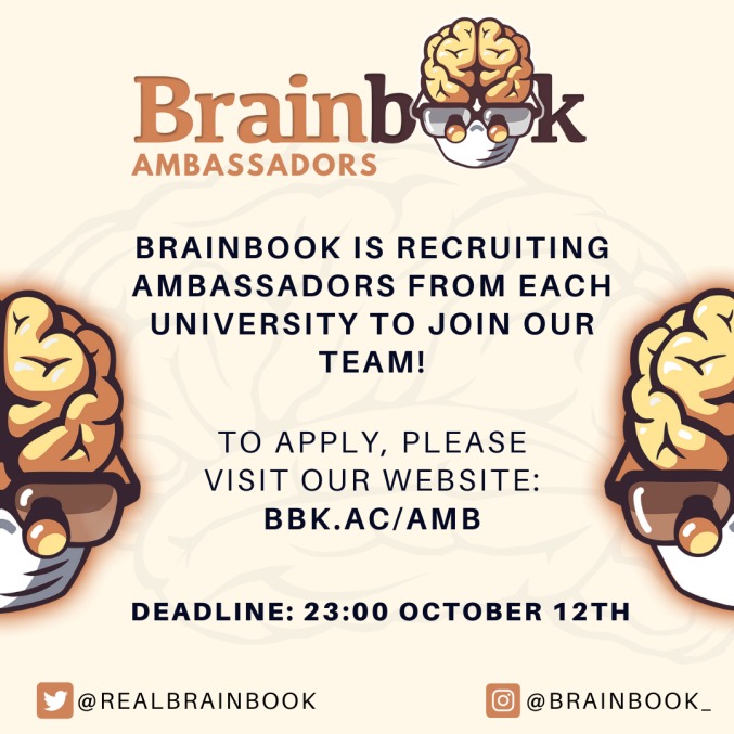 Interested in neurosurgery or neuroscience? Passionate about education, science communication and public engagement? Brainbook is now recruiting university ambassadors! Find out more 👉 bbk.ac/amb