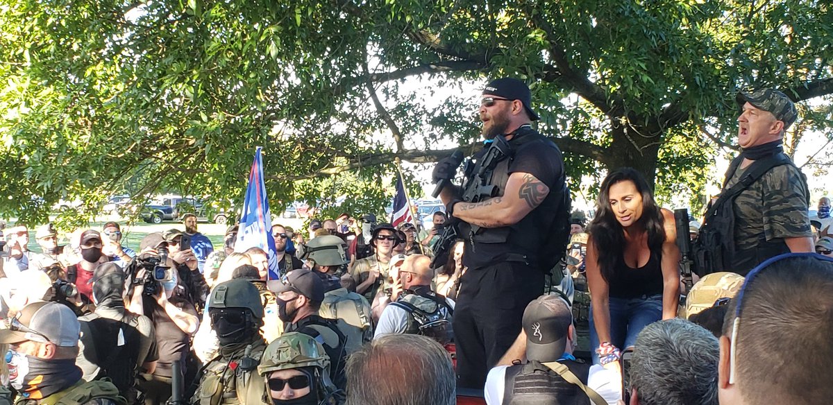 Dylan Stevens, who calls himself "The Angry Viking," says "they're coming to your cul de sacs, they're coming to take your businesses." Says people call him a white supremacist but he's not