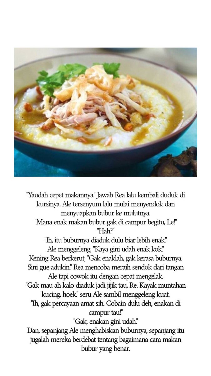 Tolong itu muka sumringah banget le. Eh btw, kamu tim bubur diaduk atau enggak nih?